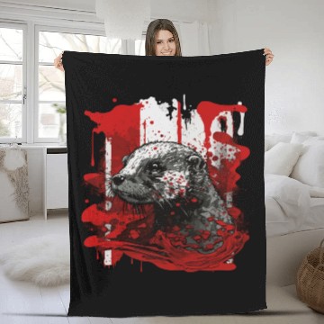 Discover otter Fleece Blankets
