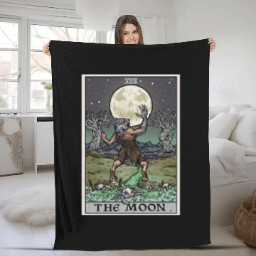 Discover The Moon Terror Tarot Edition by The Ghoulish Garb Fleece Blankets
