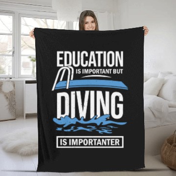 Discover Education Is Important But Diving Is Importanter Fleece Blankets