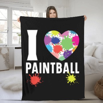 Discover Paintball Paint Gun Paintball Player Paintballer Fleece Blankets