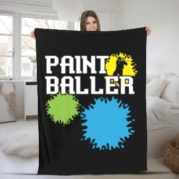 Discover Paintball Paint Gun Paintball Player Paintballer Fleece Blankets