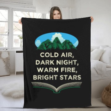 Discover Warm Fire Bright Stars Camping Wildlife Camper Out Fleece Blankets