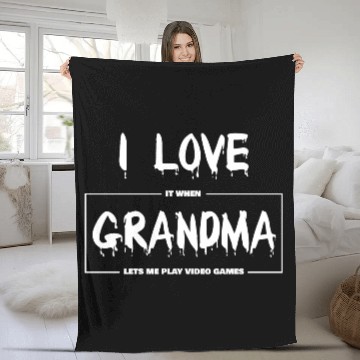 Discover I love my grandma Funny sarcastic video games Fleece Blankets
