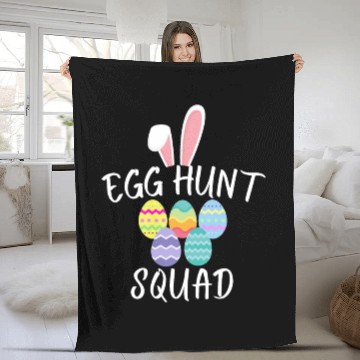 Discover Egg Hunt Squad 2023 Funny Easter Day 2023 Egg Hunt Fleece Blankets