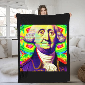 Discover Trippy George Washington Fleece Blankets