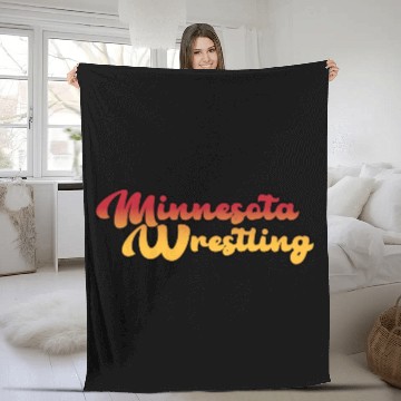 Discover Minnesota Wrestling Fleece Blankets