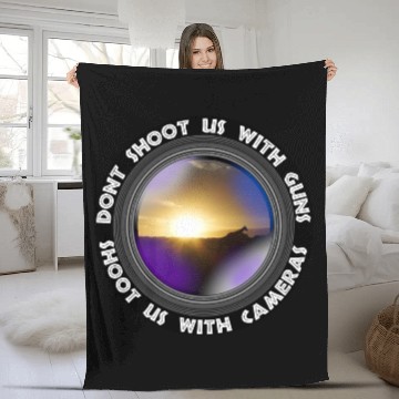 Discover Dont Shoot Us Wildlife Conservation Giraffe Sunset Fleece Blankets