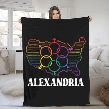Discover Alexandria Pride Month Pride Flag LGBT Community L Fleece Blankets