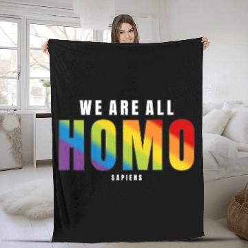 Discover LGBTQ We Are All Homo Sapiens Pride Gift idea Fleece Blankets