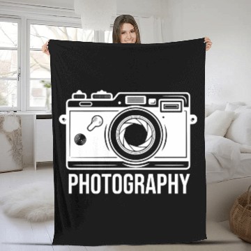 Discover Funny Camera photography quote gift Fleece Blankets