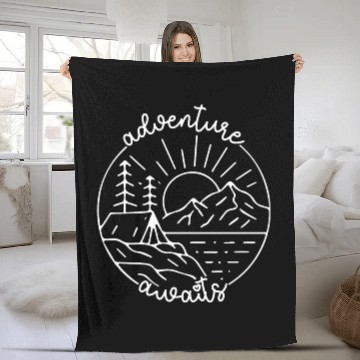 Discover Mountains Nature Adventure Outdoor Fleece Blankets