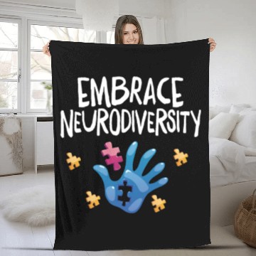 Discover embrace neurodiversity - Embrace ADHD Autism ASD Fleece Blankets