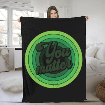 Discover You Matter Green Mental Health Fleece Blankets