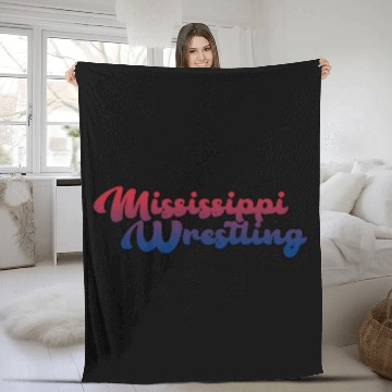 Discover Mississippi Wrestling Fleece Blankets