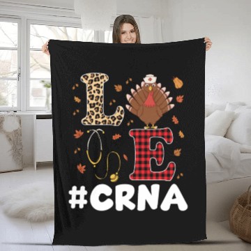 Discover Cute CRNA Nurse Anesthesist Thanksgiving Fleece Blankets