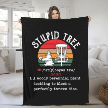 Discover Stupid Tree Disc Golf Funny Frisbee Vintage Disc Fleece Blankets