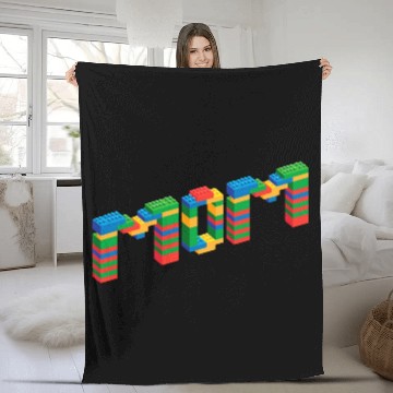 Discover Mom Brick Builder for Funny Mommy of Blocks Fleece Blankets
