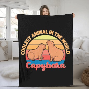 Discover Coolest Animal in The World Capybara Fleece Blankets