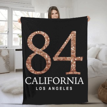Discover California Los Angeles est 84 Fleece Blankets