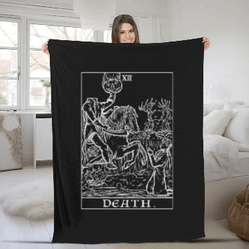 Discover Death Tarot Card Terror Tarot Shadow Edition Fleece Blankets
