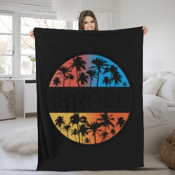 Discover Israel Palm Tree Stylish Vacation Souvenir Fleece Blankets