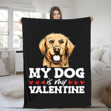 Discover My Dog Is My Valentine Date Cute Doggy Fleece Blankets