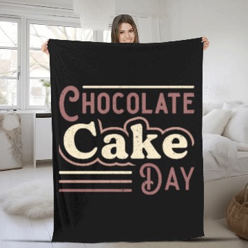 Discover Chocolate Cake Day Dessert Delicious Sweet Fleece Blankets