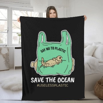 Discover Save The Ocean Seal Save The Earth Environment Fleece Blankets