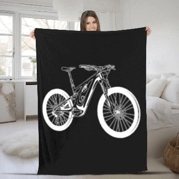 Discover Cycling Cyclist E Bike Fleece Blankets