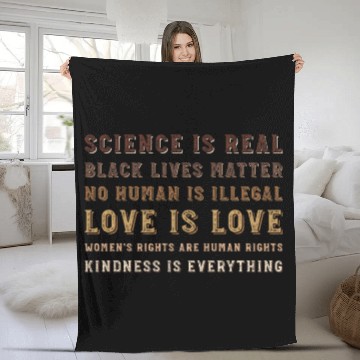 Discover science is real black lives matter no human Fleece Blankets
