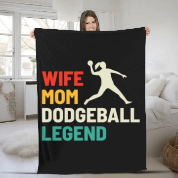 Discover Dodgeball Player Mom Wife Legend Mummy Mother Fleece Blankets