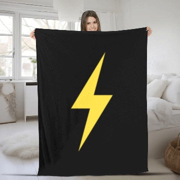 Discover LIGHTNING BOLT ICON yellow Fleece Blankets