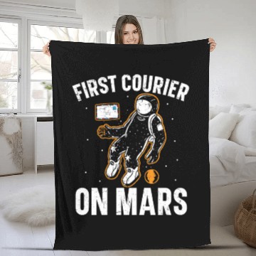 Discover First Courier On Mars Postal Worker Mail Escort Fleece Blankets