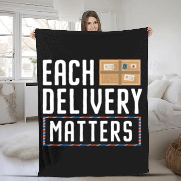 Discover Postal Worker Mail Lady Delivery Mail Escort Fleece Blankets