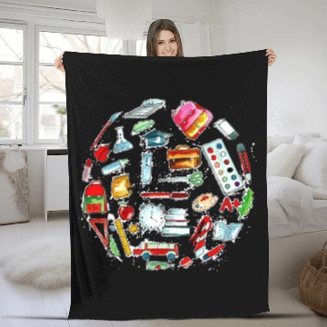 Discover Back To School Realistic Object Fleece Blankets