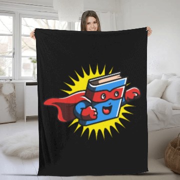 Discover Book Hero Reading Book Lover Comic Book Comics Fleece Blankets