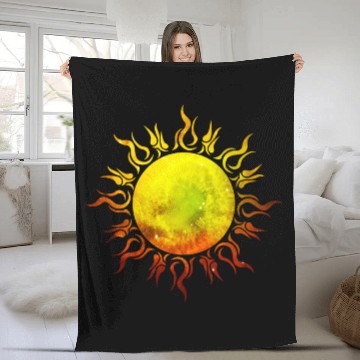 Discover Burning Sun T Tattoo Star Universe Fleece Blankets