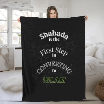 Discover Shahada is the First Step in converting to Islam Fleece Blankets