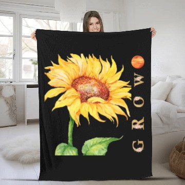 Discover Natural Growth of Sunflower Lovers, Summer Spring Fleece Blankets