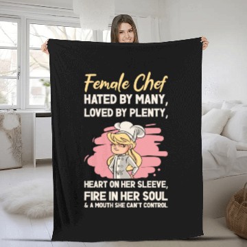 Discover Female Chef Cooking Meals Food Lover Fleece Blankets