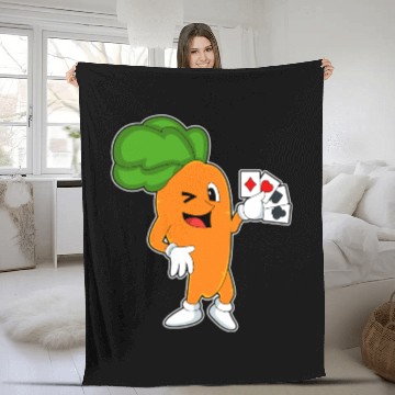 Discover Carrot At Poker With Poker Cards Fleece Blankets