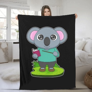Discover Koala Teacher Pointer Fleece Blankets