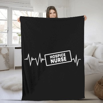 Discover Great Hospice Nurse Heartbeat Fleece Blankets