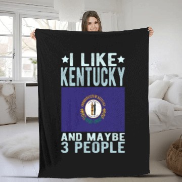 Discover Kentucky Flag US State Fleece Blankets