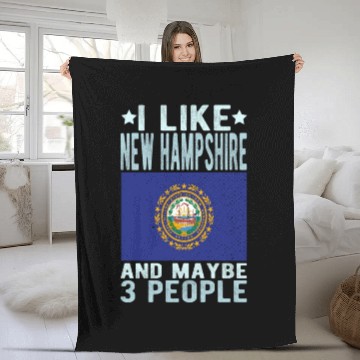 Discover New Hampshire Flag US State Fleece Blankets