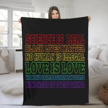 Discover Science is Real Black Lives Matter Love is Love Fleece Blankets