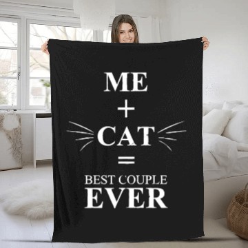 Discover Me Cat Best Couple Ever Fleece Blankets