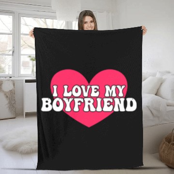 Discover I love my boyfriend Fleece Blankets