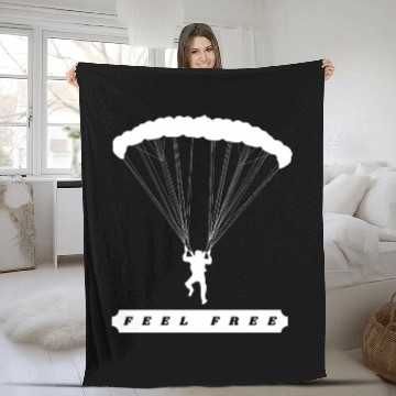 Discover Feel free parachute, Cross Country Pilots Fleece Blankets
