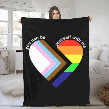 Discover You Can Be Yourself With Me Fleece Blankets